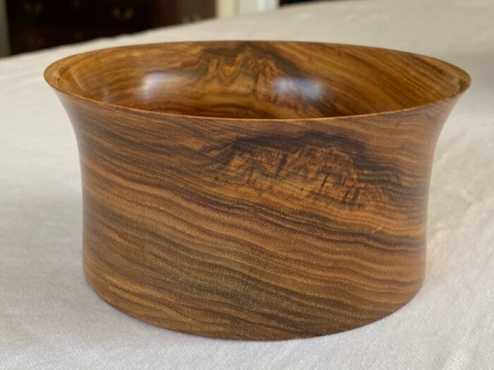Lemon wood with fluted top.  6" bowl.
